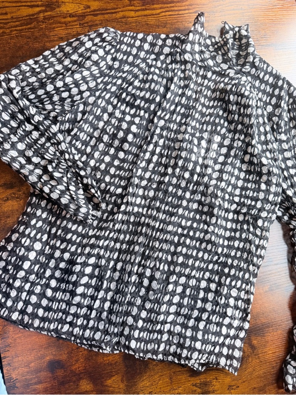 ba&sh black and white abstract print blouse with V-back.  Size 2.